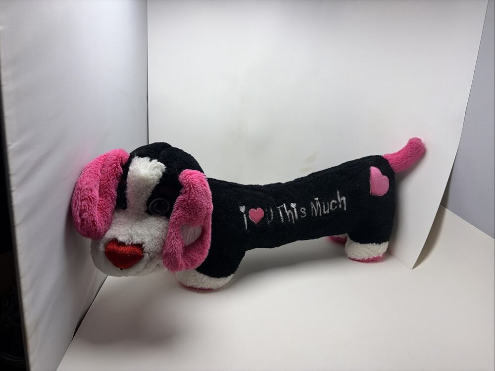 Dan Dee Extra Large Dachshund Plush Dog 25" Long "I Love You This Much"